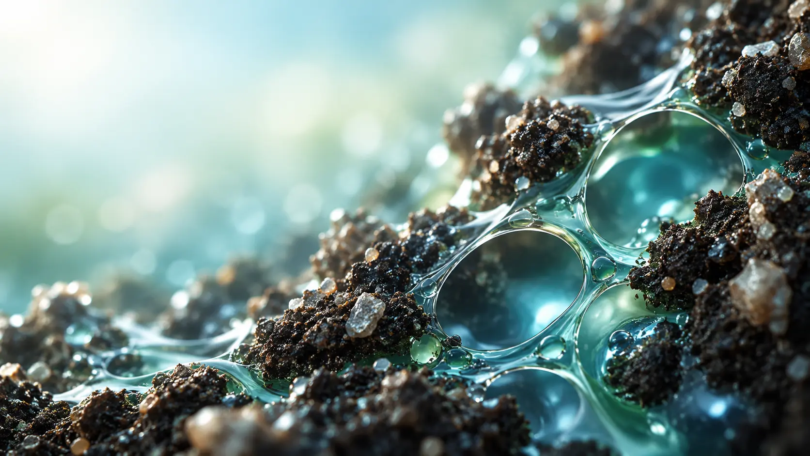 Abstract view representing the soil and rhizosphere environment
